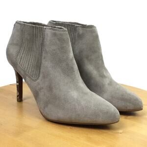 Coach Dovelyn Women's Snakeskin Heel Almond Toe Suede Pull On Ankle Bootie 6B